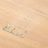 Invitations En Acrylique Mariage floral rustique (Poser)