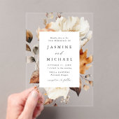 Invitations En Acrylique Mariage floral rustique d'automne (In situ (ordinateur de poche))