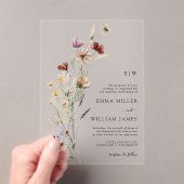 Invitations En Acrylique Mariage floral simple et élégant (In situ (ordinateur de poche))