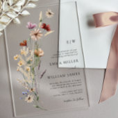 Invitations En Acrylique Mariage floral simple et élégant