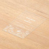 Invitations En Acrylique Mariage floral simple vert olive (Poser)