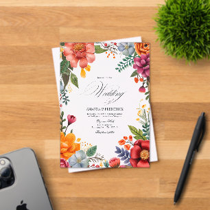 Invitations En Acrylique Mariage Floral Vibrant Fiesta Mexicaine Transparen