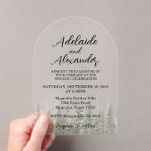 Invitations En Acrylique Mariage forestier de bois vert (In situ (ordinateur de poche))