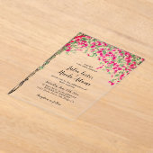 Invitations En Acrylique Mariage forestier tropical des Bougainvilliers ros (Poser)
