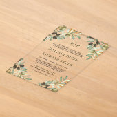 Invitations En Acrylique Mariage Formel aux Feuilles d'Olivier (Poser)