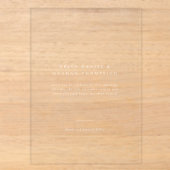 Invitations En Acrylique Mariage Formel Classique en Acrylique (Recto)