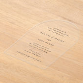 Invitations En Acrylique Mariage Formel Classique Intemporel (Poser)
