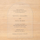 Invitations En Acrylique Mariage Formel Classique Intemporel (Recto)