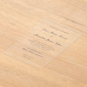 Invitations En Acrylique Mariage Formel Élégant (Poser)