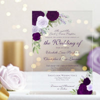 Mariage Formel Élégant Fleurs Aquarelle Violette
