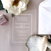 Invitations En Acrylique Mariage Formel Élégant Simple
