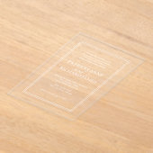 Invitations En Acrylique Mariage formel simple et élégant (Poser)