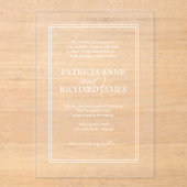 Invitations En Acrylique Mariage formel simple et élégant (Recto)