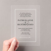 Invitations En Acrylique Mariage formel simple et élégant (In situ (ordinateur de poche))