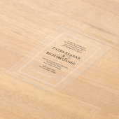 Invitations En Acrylique Mariage formel simple et élégant (Poser)