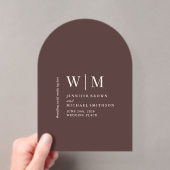 Invitations En Acrylique Mariage Formel Simple Marron Chocolat (In situ (ordinateur de poche))