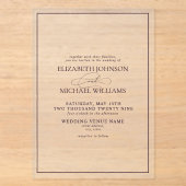 Invitations En Acrylique Mariage Formel Violet Classique Script (Recto)
