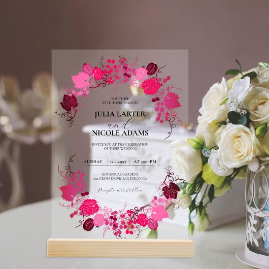 Invitations En Acrylique Mariage Français Kissed Sweet Berry Raisins