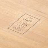 Invitations En Acrylique Mariage frontalier de Carré noir classique (Poser)