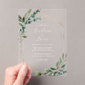 Invitations En Acrylique Mariage géométrique botanique moderne (In situ (ordinateur de poche))