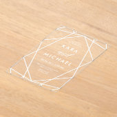 Invitations En Acrylique Mariage géométrique moderne (Poser)