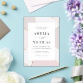 Invitations En Acrylique Mariage géométrique moderne Blush et Gold Foil (Insitu (Mariage))