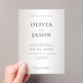 Invitations En Acrylique Mariage givré minimal moderne (In situ (ordinateur de poche))