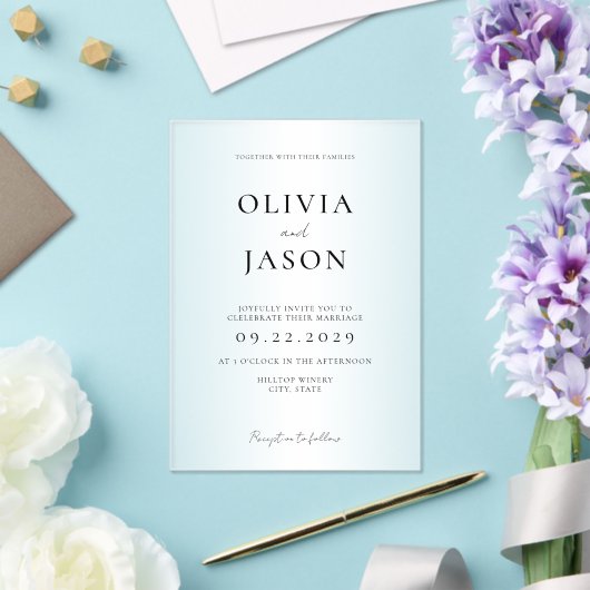Invitations En Acrylique Mariage givré minimal moderne (Insitu (Mariage))
