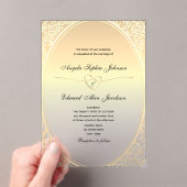 Invitations En Acrylique Mariage Gold de luxe (In situ (ordinateur de poche))