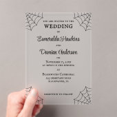 Invitations En Acrylique Mariage gothique noir et blanc (In situ (ordinateur de poche))
