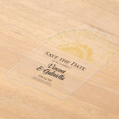 Invitations En Acrylique Mariage graphique de tournesol jaune Enregistrer l (Poser)