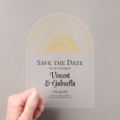 Invitations En Acrylique Mariage graphique de tournesol jaune Enregistrer l (In situ (ordinateur de poche))