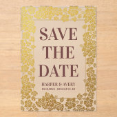 Invitations En Acrylique Mariage Hawaii Enregistrer La Date (Recto)