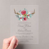 Invitations En Acrylique Mariage hivernal des cerfs de bois (In situ (ordinateur de poche))