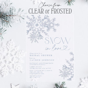 Invitations En Acrylique Mariage hivernal flocon de neige Snow In Love