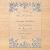 Invitations En Acrylique Mariage hivernal Silver Snowflake (Recto)