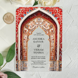 Invitations En Acrylique Mariage Indien au Palais Royal à l'Arche Rouge