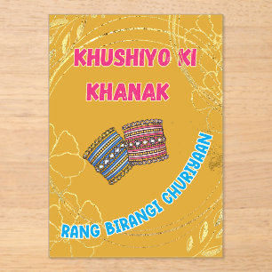 Invitations En Acrylique Mariage indien pakistanais Desi Mehndi