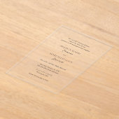 Invitations En Acrylique Mariage intemporel noir et blanc classique (Poser)