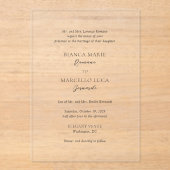 Invitations En Acrylique Mariage intemporel noir et blanc classique (Recto)