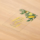 Invitations En Acrylique Mariage Jaune Citron Rustique & Feuillage Vert (Poser)