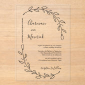 Invitations En Acrylique Mariage Laurel Wreath (Recto)