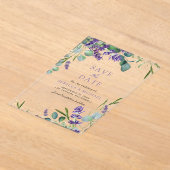 Invitations En Acrylique Mariage Lavender Eucalyptus Enregistrer la date (Poser)
