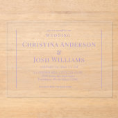 Invitations En Acrylique Mariage Lavender simple (Recto)