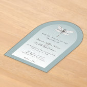 Invitations En Acrylique Mariage Libellule Sarcelle (Poser)