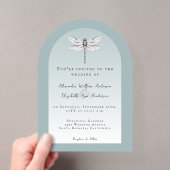 Invitations En Acrylique Mariage Libellule Sarcelle (In situ (ordinateur de poche))