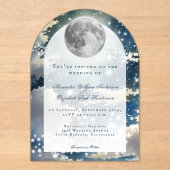 Invitations En Acrylique Mariage lunaire de nuit (Recto)