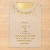 Invitations En Acrylique Mariage Lune de Minuit Céleste (Recto)