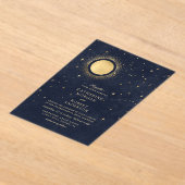 Invitations En Acrylique Mariage Lune de Minuit Céleste (Poser)