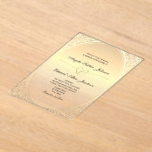 Invitations En Acrylique Mariage Luxe Or (Poser)